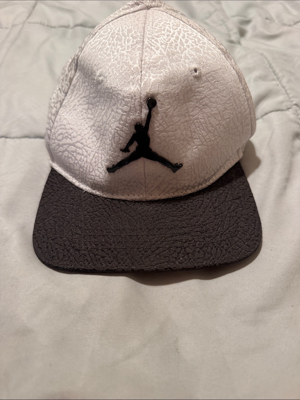 Jordan White and Black Jumpman Textured Snapback Hat